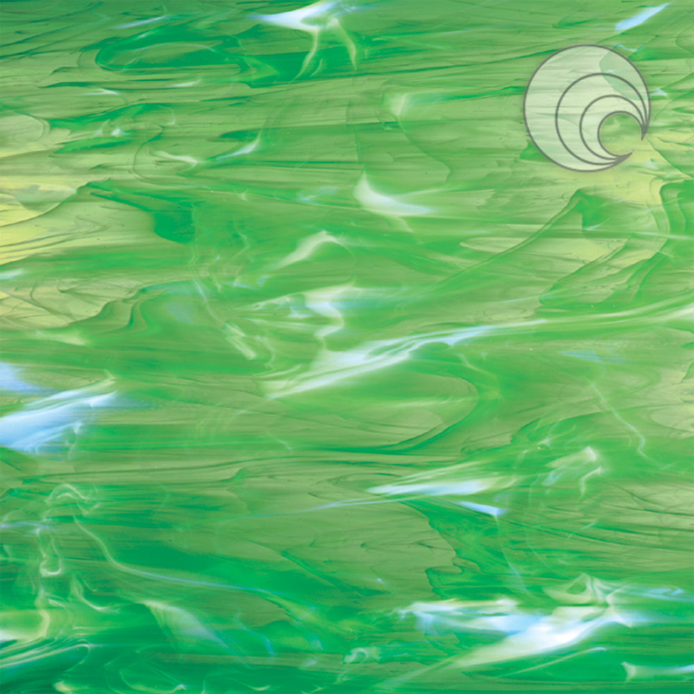 Vidrio Fusionado verde pálido/blanco 329-1S-F