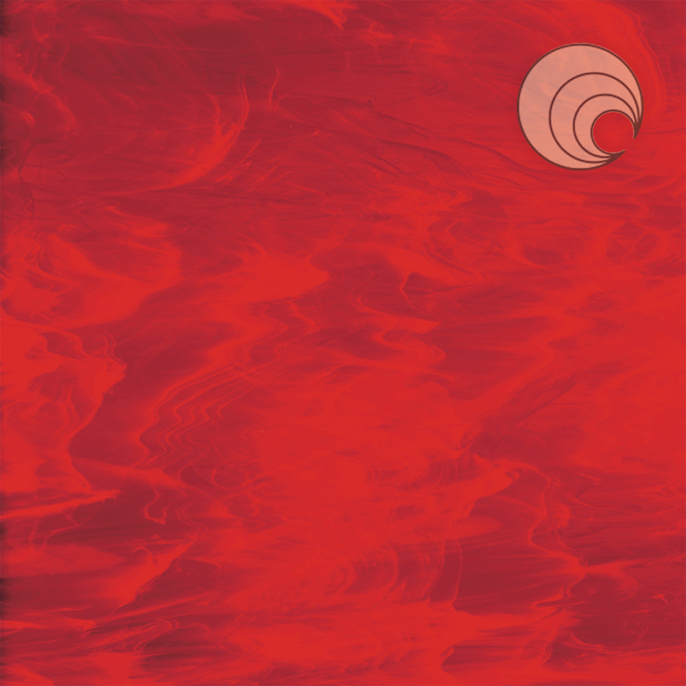 Vidrio Fusionado liso tenue rojo/blanco 359-1S-F