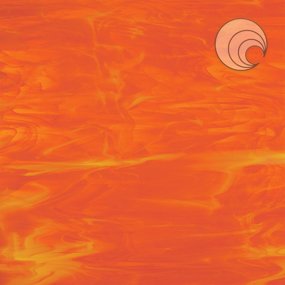 Vidrio Fusionado Liso Tenue Naranja/Blanco 379-1S-F