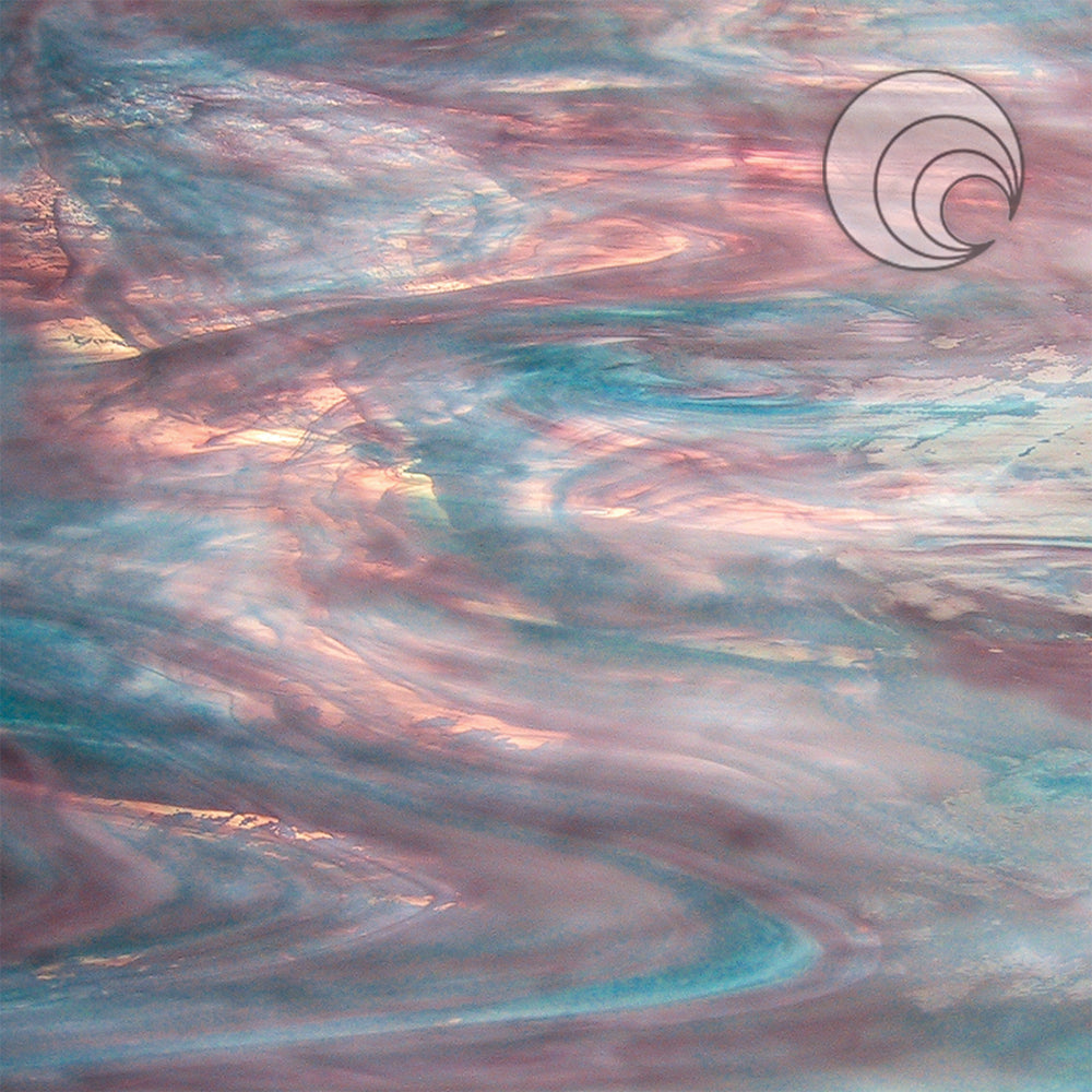 Vidrio Fusionado de ópalo perlado rosa aguamarina 6034-83CC-F