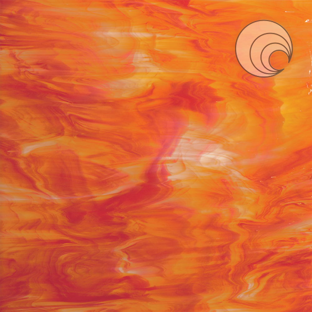 Vidrio Fusionado Liso Blanco/Naranja/Rojo 675-5S-F