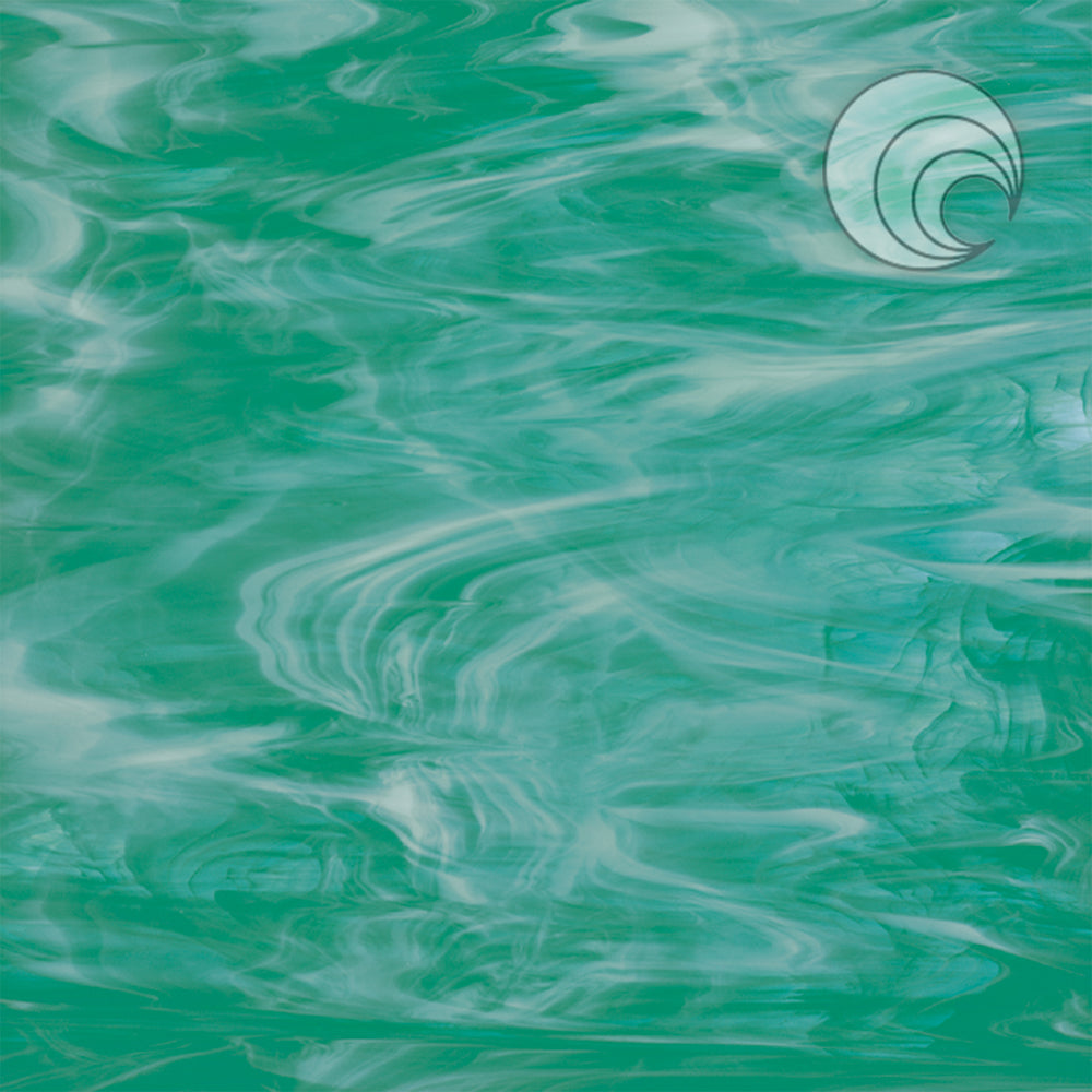 Vidrio Fusionado liso verde azulado/blanco 823-72S-F
