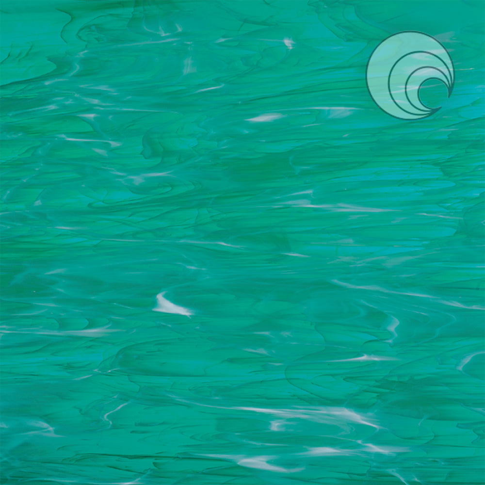 Vidrio Fusionado suave Verde azulado/blanco 823-92S-F