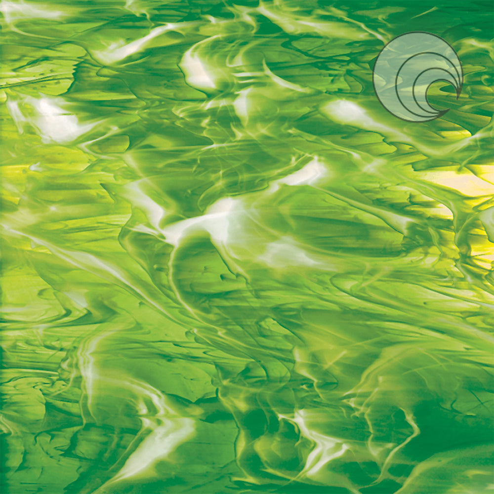 Vidrio Fusionado suave Verde musgo/blanco 826-92S-F