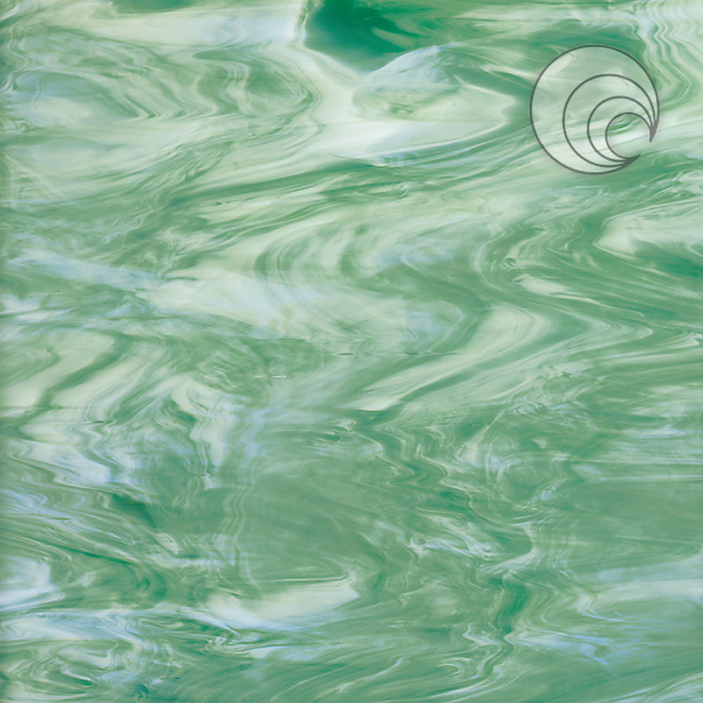 Vidrio Fusionado Liso Verde Espuma/Blanco 828-72S-F