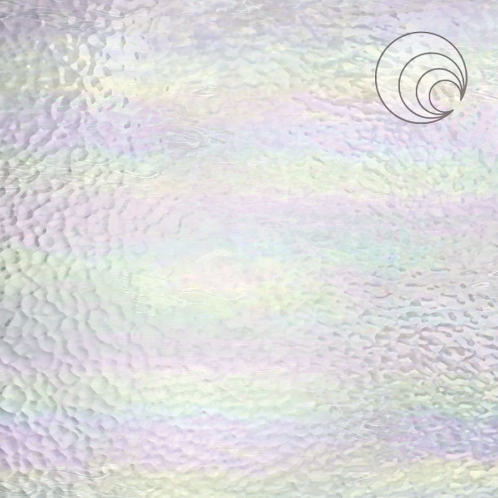Claro Martillado Vidrio Fusionado Iridiscente 100H-F-IR