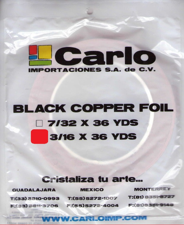 CINTA DE COBRE  3/16 FONDO NEGRO CARLO