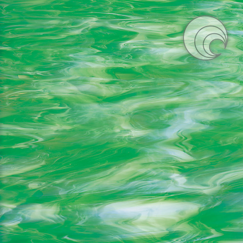 Vidrio Fusionado Liso Verde Claro/Blanco 327-2S-F