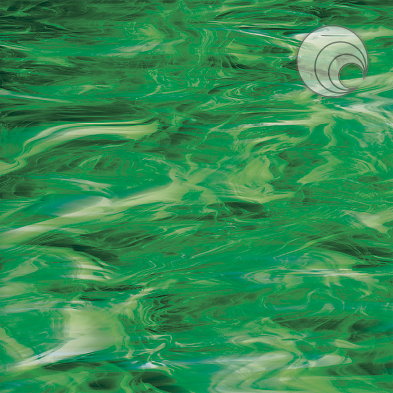 Vidrio Fusionado Liso Verde Oscuro/Blanco 327-6S-F